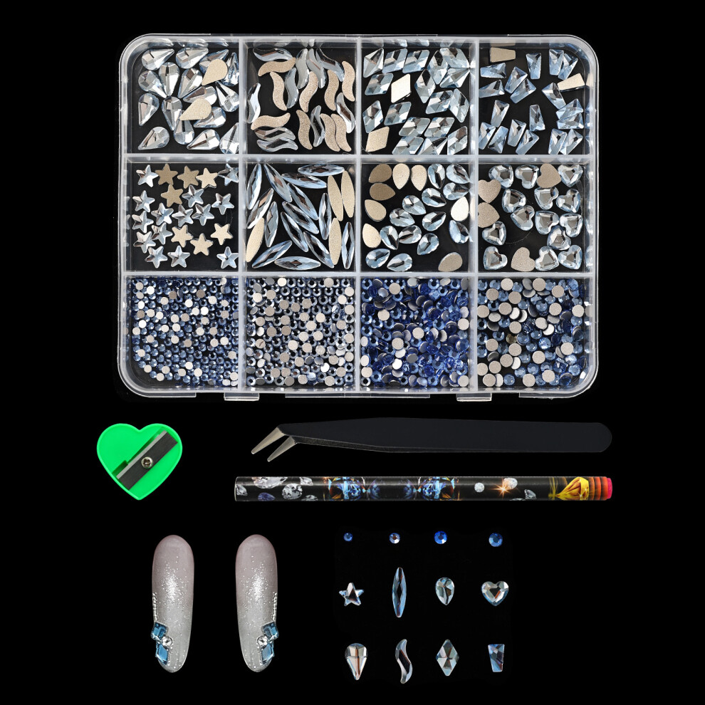 Blue Professional Resin Rhinestones Nail Art Supplies Resin Nail Gems For Home Design Navy