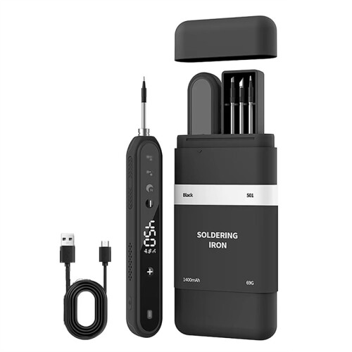 USB Digital Soldering Iron Intelligent Temperature Adjustable Type-C Charging Soldering Iron Kit Welding Tools DC5V A