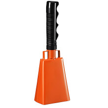 9 Inch Steel Cowbell with Handle Cheering Bells Percussion Musical Instruments Orange 1PCS