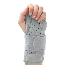 Ergonomic Wrist Brace With Two Sided Aluminum Splints And Mesh Fabric Build Gray Left