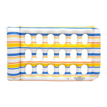 Summer Foldable Water Hammocks Inflatable Sea Mattress Floating Sleeps Blue and yellow