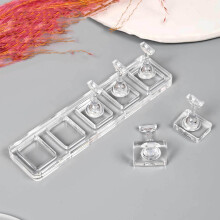 Transparent Plastic Nail Practice Tray With 5/10 Slots Non Magnetic Structure 5 grids