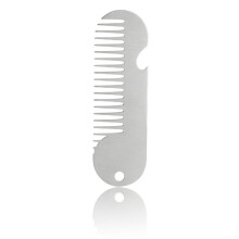 Portable Metal Hair Comb with Bottle Opening Function For Convenient Use Silver