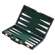 Waterproof PU Leather Backgammon Board With Full Accessory For Adults And Kids Green