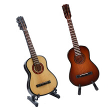 Exquisite Wooden Modern Miniature Guitar Handmade Musical Ornament Gift