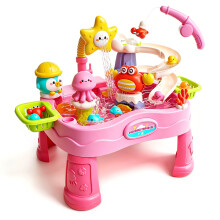 Automatic Circulating Fishing Water Table Toy for Toddler Indoor Entertainment Pink