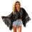 Beautiful Lace Coverup Quick Drying Design Bayfront Wrap Polyester Texture Black 1