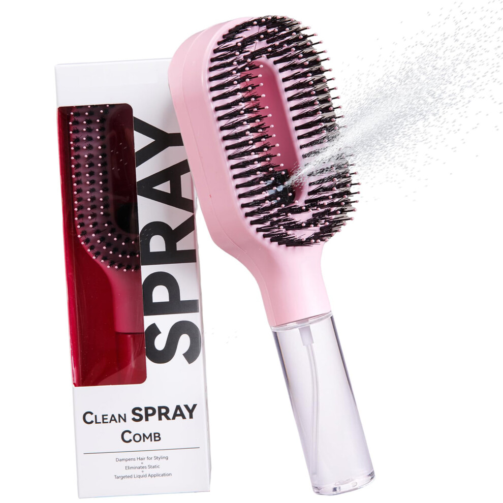 Unisex Pink Portable Hair Sprayer Comb Fine Mists Nozzle For Smooth Detangling And Styling Light