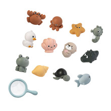 Cute Animal Shower Play Set With Net Holder For Infant Toddler Bath Time