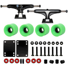 Skateboard Trucks With Street Wheel Profession Bearings For Green Wheel Black Bracket