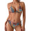 Women Two Piece Retro Pattern Bathing Suit with Adjustable Strap For Print color XL 1