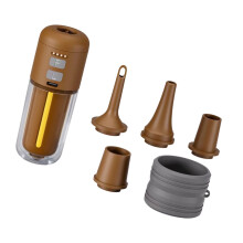 Multiple Purpose Outdoor Tool Combines Blower LED Light And indication Brown