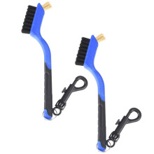 Golfs Brush with Carabiner Buckle, Double-Sided Nylon and Wire Golfs Club Brush Blue