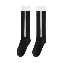 Childrens Girl Athletic Socks Striped Cotton Stockings For Girl Running Dancing Black XL