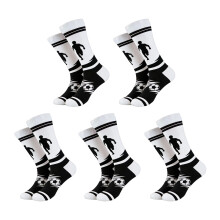 5 Pair Comfort Sock Set Cotton Texture Suitable for Soccer Running and Black football