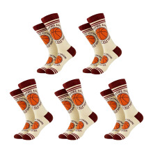 Pair of 5 Men Sport Socks Cotton Breathable Comfortable Wear for Running Gym Basketball
