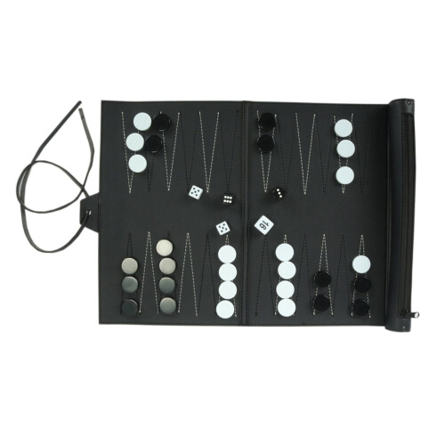 Portable PU Backgammon Set Strategy Board Game Gift for Adults And Student