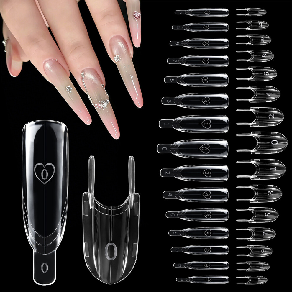 120Pcs ABS Sandwiches Nail Forms No Need Fixing Clips For Professional Manicure
