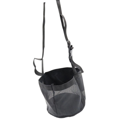 Equine Grass Feeder Container L Size Breathable Fabric And Solid Construction Black