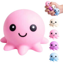 (Pink, -) 4er-Oktopus-Stressball, weich, für Angst, Aufmerksamkeit, Partys