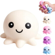 (White, -) 4er-Oktopus-Stressball, weich, für Angst, Aufmerksamkeit, Partys