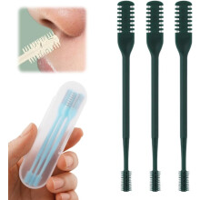 (Coffee, 3pcs) 3er-Nasenhaar-Schneider, blau, 2-in-1, 360 drehbar, für Reise