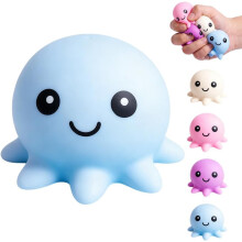 (Blue, -) 4er-Oktopus-Stressball, weich, für Angst, Aufmerksamkeit, Partys