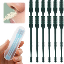 (Coffee, 12pcs) 3er-Nasenhaar-Schneider, blau, 2-in-1, 360 drehbar, für Reise