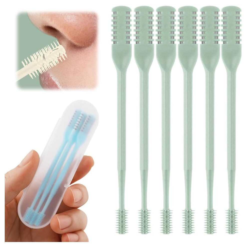 Oimg Green (, 6Pcs) 2-In-1 Nasal Hair Cutter Â 360 Rotation Nose Trimmer For Men & Women