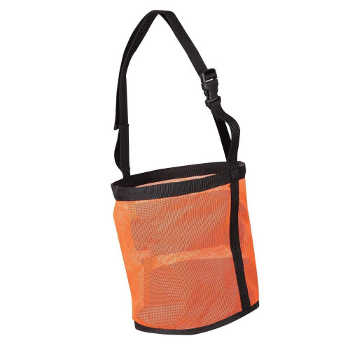 Equine Grass Feeder Container L Size Breathable Fabric And Solid Construction Orange