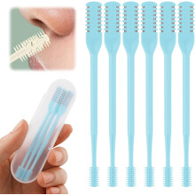 (Blue, 6pcs) 3er-Nasenhaar-Schneider, blau, 2-in-1, 360 drehbar, für Reise