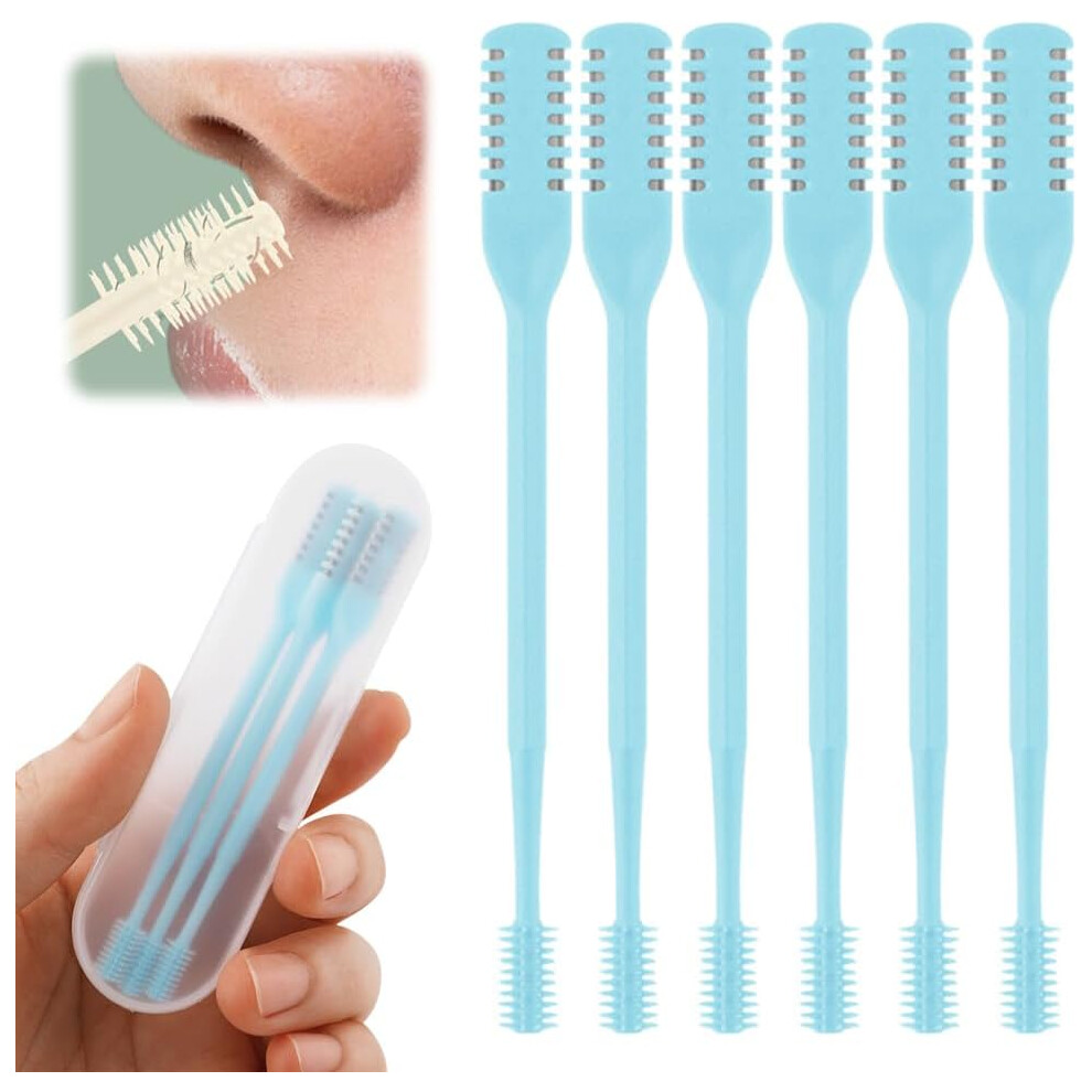 Oimg Blue (, 6Pcs) 2-In-1 Nasal Hair Cutter Â 360 Rotation Nose Trimmer For Men & Women