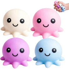 (4pcs, -) 4er-Oktopus-Stressball, weich, für Angst, Aufmerksamkeit, Partys