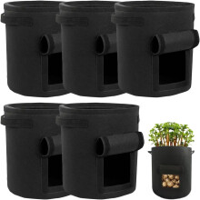 (5pcs Black, 5 Gallon) Aardappel groeizakken, 5 stuks zwart, 7 gallon