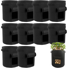 (10pcs Balck, 7 Gallon) Aardappel groeizakken, 5 stuks zwart, 7 gallon