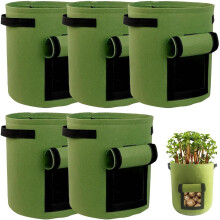 (5pcs Green, 10 Gallon) Aardappel groeizakken, 5 stuks zwart, 7 gallon