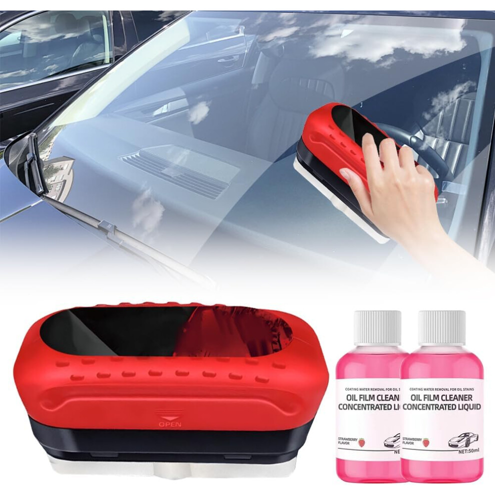 (, -) Automotive Oil Film Cleaning Brush 2.0 Â With 2 Extra Cleaner For Windshield Red 5437706934011