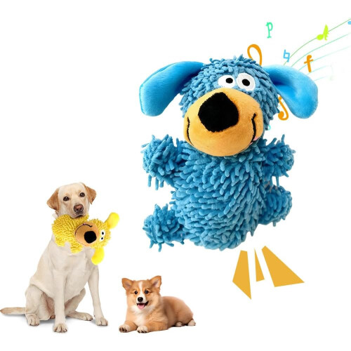 (Blue, -) Piepend honden pluche speelgoed, blauw