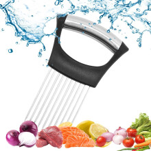 (A, -) Onion Holder for Slicing – Stainless Steel Chopper Assistant Tool