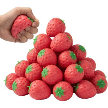 (Strawberry 2pcs, -) 2er-Obst-Stressball, Erdbeere, TPR, für Angst, Erwachsene, Fidget