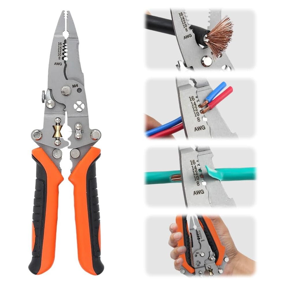 (3 Pcs, -) Wire Stripper Tool Â Multifunction Wire Cutter & Crimper For Awg 6-16 5437706934998