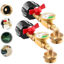 (2pcs, -) Adaptador recarga propano 90, manómetro.