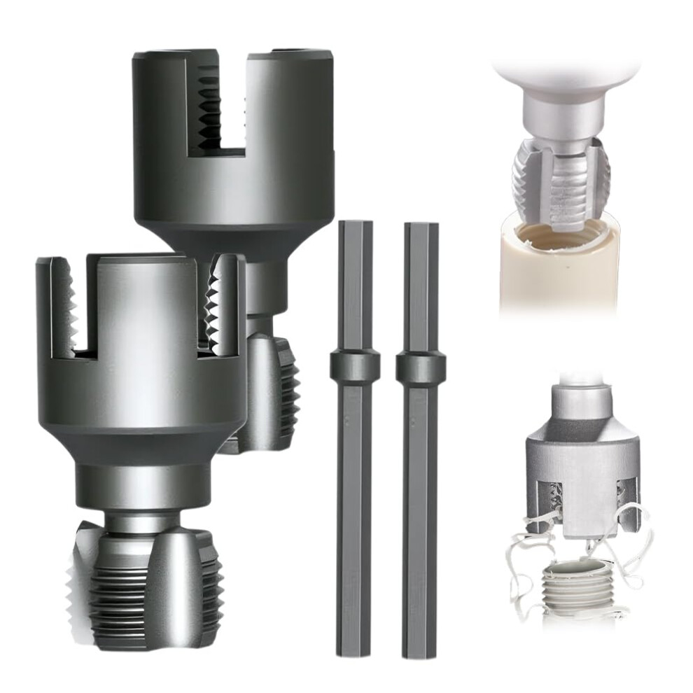 (B, 1/2"+3/4") Integrated Internal & External Pipe Threading Tool Â For 1/2" & 3/4" Pvc 5437706935506