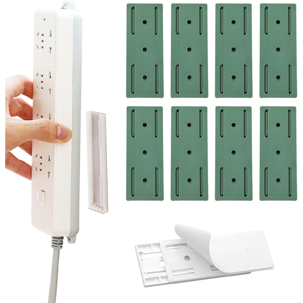 (4Pcs Green, -) Self Adhesive Power Strip Holder Â Punch-Free Socket Fixer For Desk 5437706936350