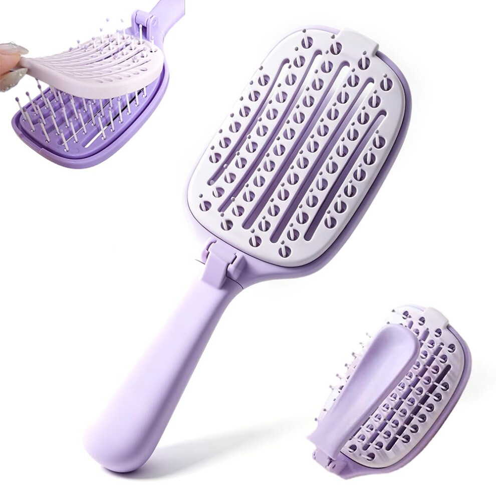 Oimg Purple (, -) Peel Hair Brush Â Self-Cleaning Detangler With Peel Off Liner