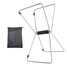 Folding Coolers Stand Camping Foldable Metal Stand Outdoor Picnic Accessories Silver
