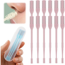 (Pink, 12pcs) 2-i-1 neseklipper – 360 rotasjon nesetrimmer for menn og kvinner
