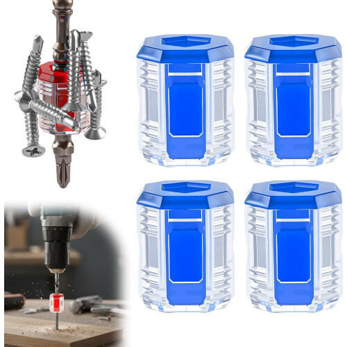 (Blue, -) 1er-magnetischer Schraubendreher-Ring, rot, 1/4", für Bits