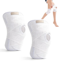 (White, XX-Large) Menisk knebøyle – justerbar kompresjon med non-slip stropp