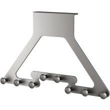 (Gray, 8 Hook) Over The Door Hanger – No Assembly Hook Organizer for Towels & Coats